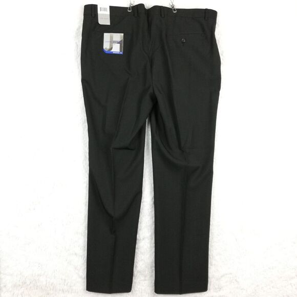 John Henry Mens Pants Modern Fit Trouser Black Casual Work Pleated 42x32 New - Picture 2 of 12